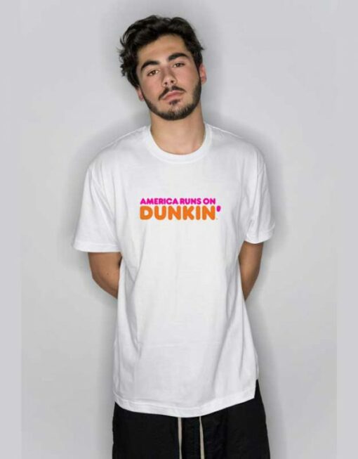 ‎America Runs On Dunkin Logo T Shirt