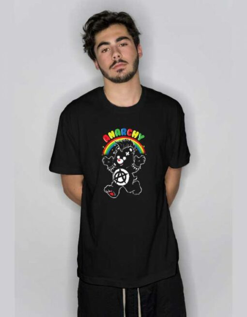 Anarchy Bear Rainbow  T Shirt