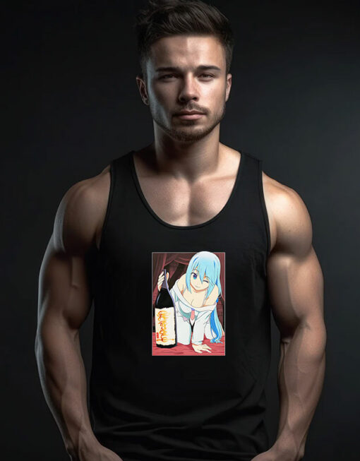 Anime Konosuba Aqua and Sake Tank Top