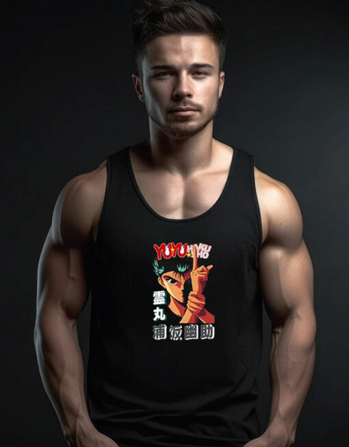 Anime Yusuke Negative Style Spirit Gun Tank Top