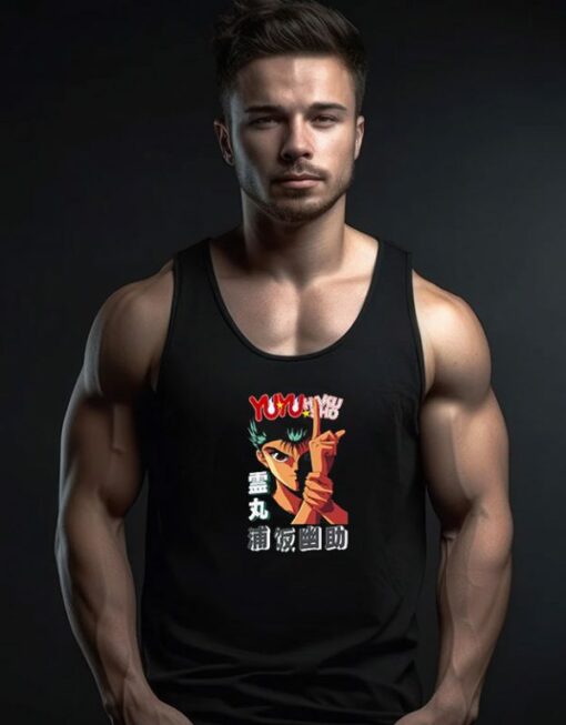 Anime Yusuke Negative Style Spirit Gun Tank Top