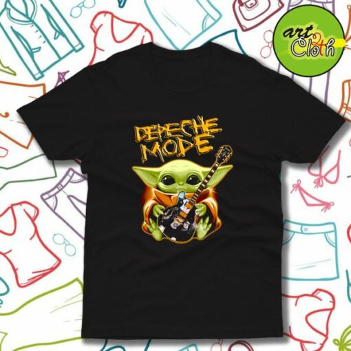 Baby Yoda Hug Depeche Mode Guitar T-Shirt