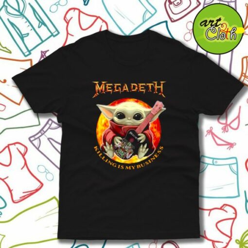 Baby Yoda Hug Guitar Megadeth Killing Is My Business T-Shirt