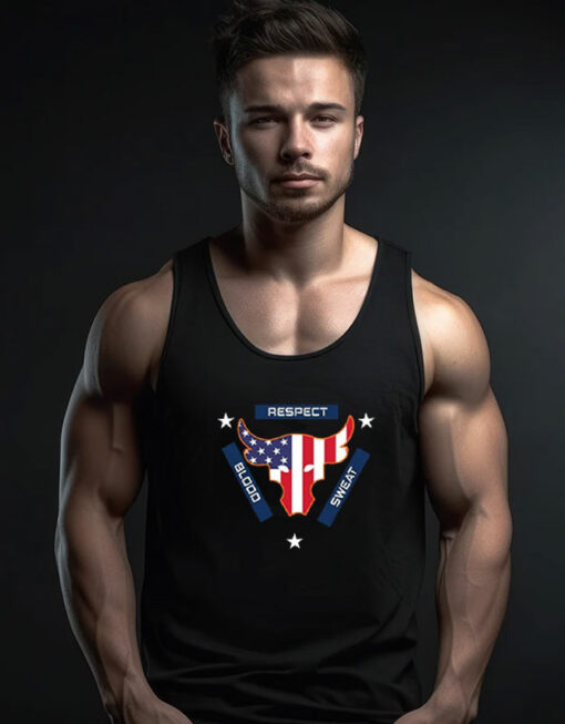 Blood Sweat Respect Usa Flag The Rock Under Armour Project Tank Top