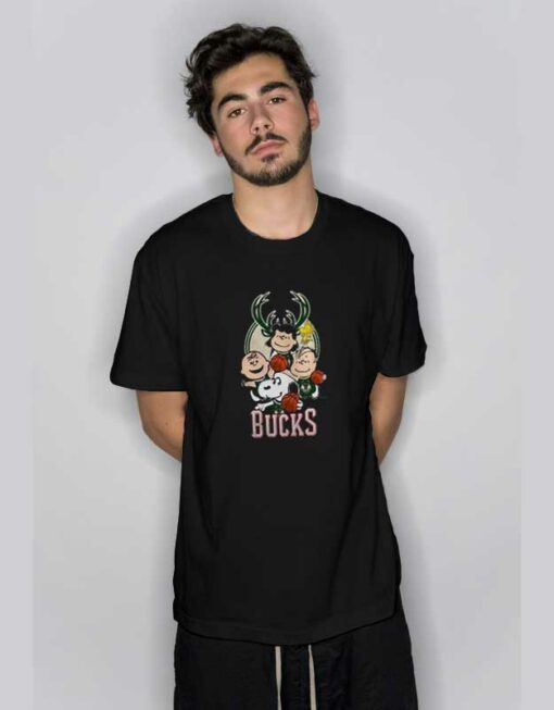 Bucks Peanuts Characters T Shirt