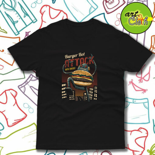 Burger Bot Funny T-Shirt