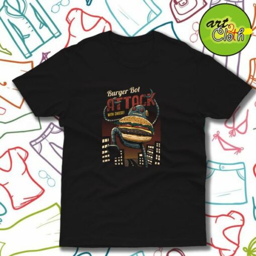 Burger Bot Funny T-Shirt