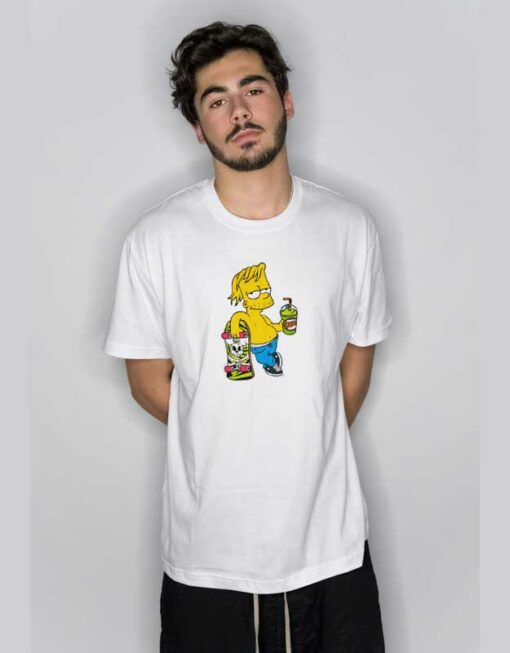 Chillin Simpsons With Skateboard T Shirt