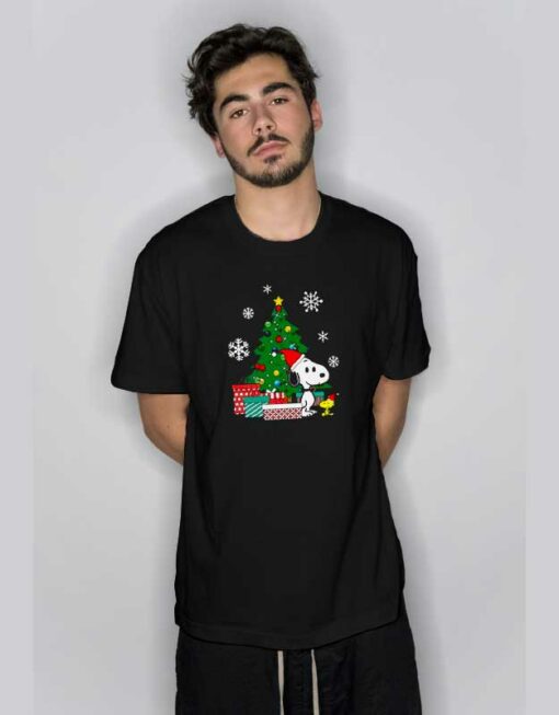 Christmas Snoopy with Woodstock T Shirt