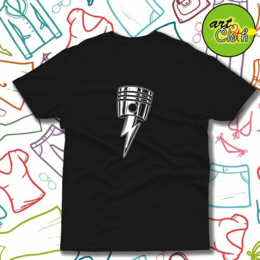 Cool Lightning Bolt Piston T-Shirt