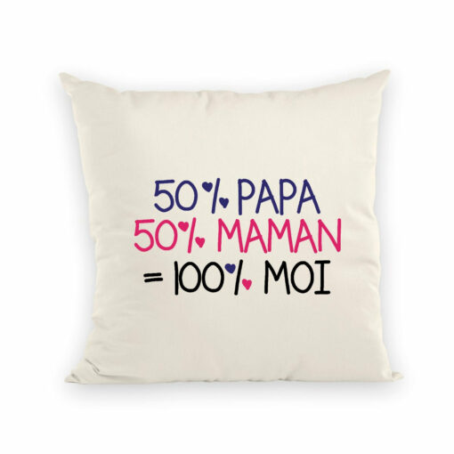 Coussin 50% maman 50% papa