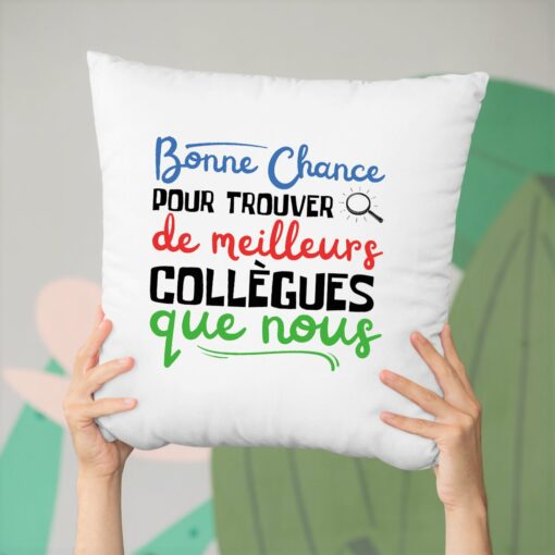 Coussin Bonne chance pour trouver de meilleurs collegues