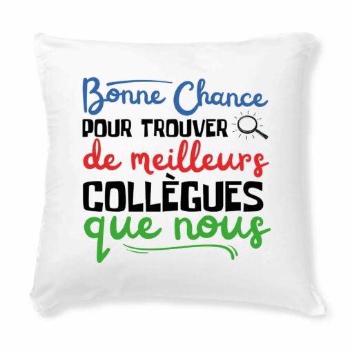 Coussin Bonne chance pour trouver de meilleurs collegues