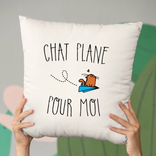 Coussin Chat plane pour moi