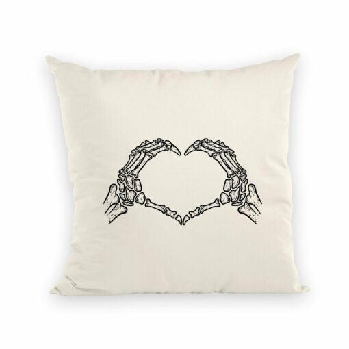 Coussin Coeur mains squelette