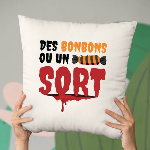 Coussin Des bonbons ou un sort