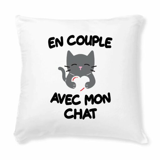 Coussin En couple avec mon chat