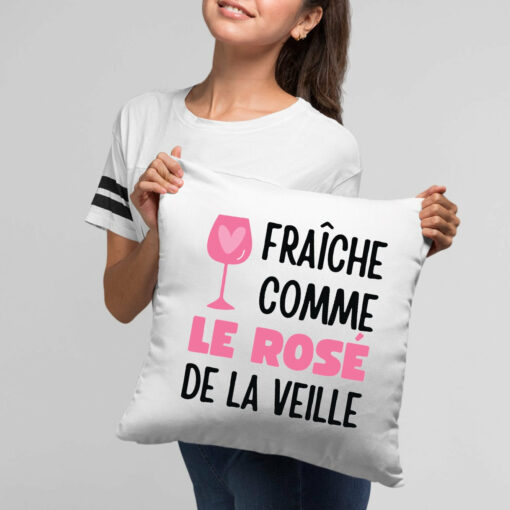 Coussin Fraiche comme le rose de la veille