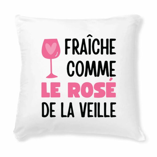 Coussin Fraiche comme le rose de la veille