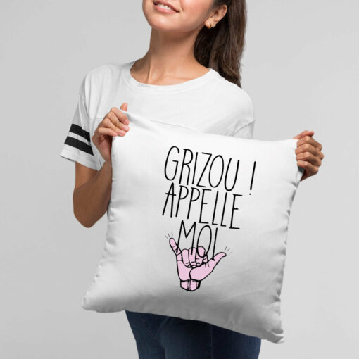 Coussin Grizou appelle moi