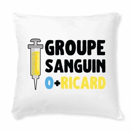 Coussin Groupe sanguin O + Ricard