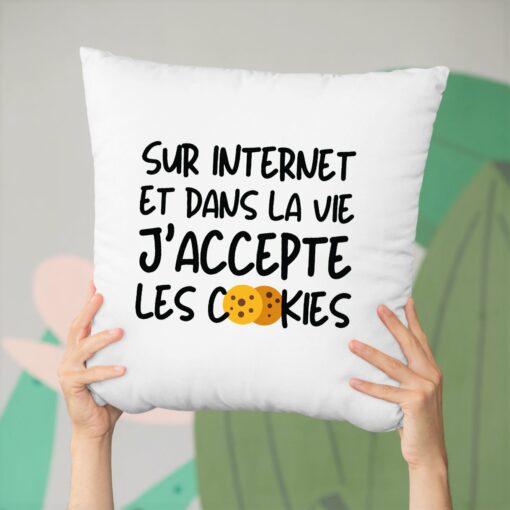 Coussin J’accepte les cookies