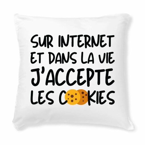 Coussin J’accepte les cookies