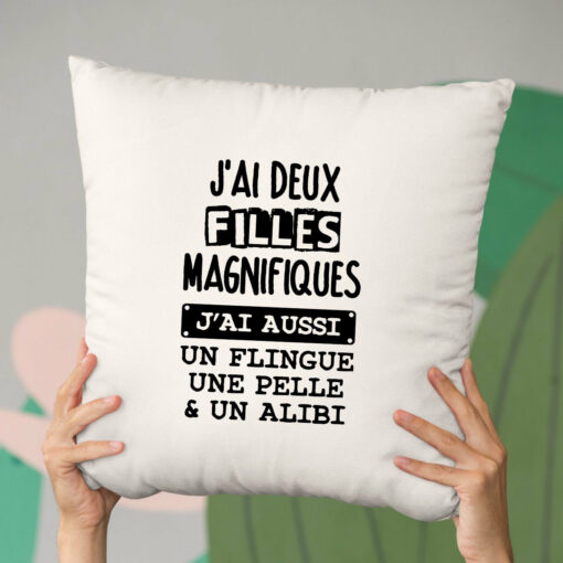 Coussin J’ai deux filles magnifiques