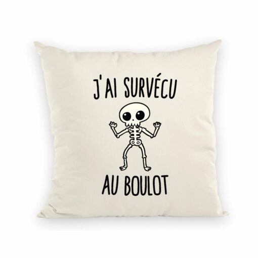 Coussin J’ai survecu au boulot