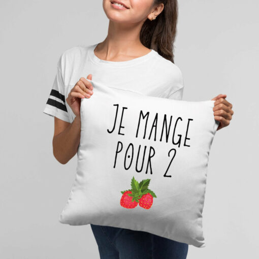 Coussin Je mange pour 2