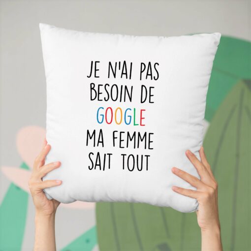 Coussin Je n’ai pas besoin de Google