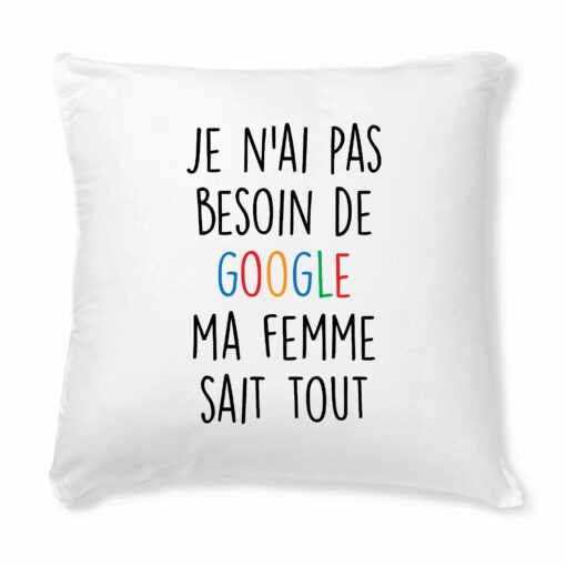 Coussin Je n’ai pas besoin de Google