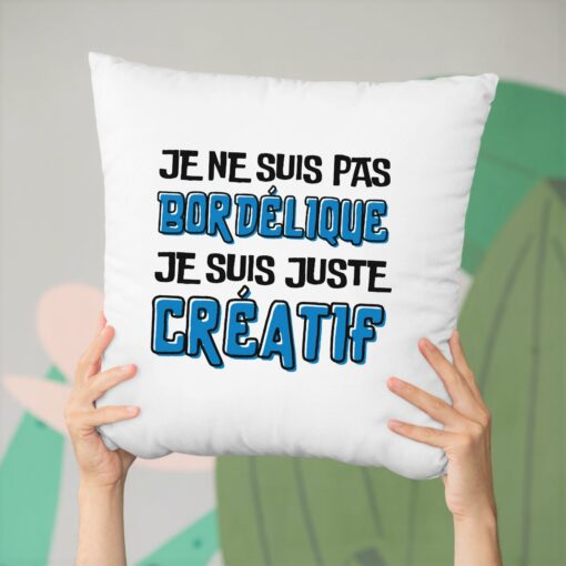 Coussin Je ne suis pas bordelique je suis creatif