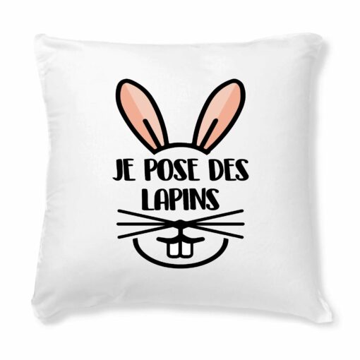 Coussin Je pose des lapins