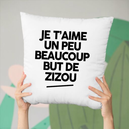 Coussin Je t’aime un peu beaucoup but de Zizou