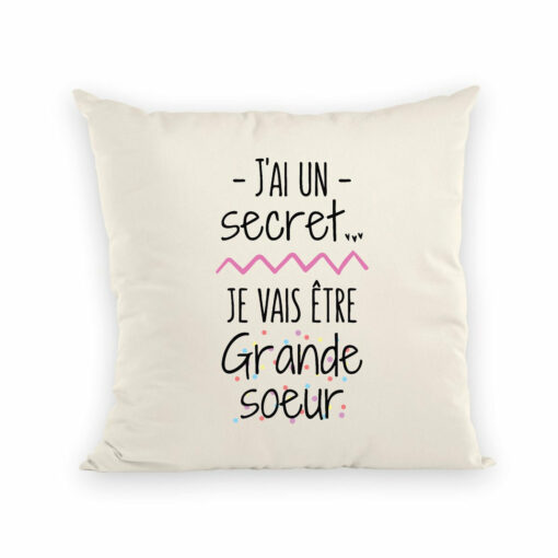 Coussin Je vais etre grande soeur