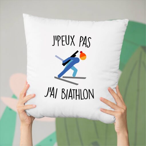 Coussin J’peux pas j’ai biathlon