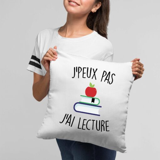 Coussin J’peux pas j’ai lecture