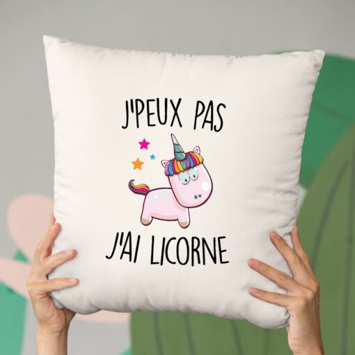 Coussin J’peux pas j’ai licorne