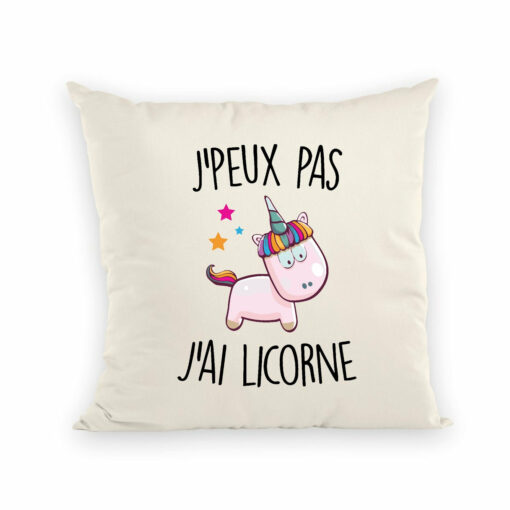 Coussin J’peux pas j’ai licorne