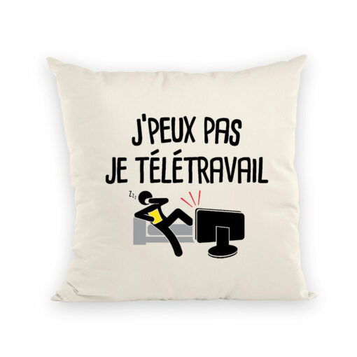 Coussin J’peux pas je teletravail