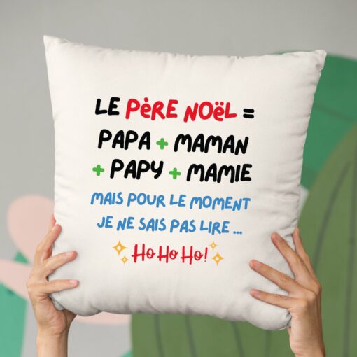 Coussin Le Pere Noel c’est papa maman papy mamie