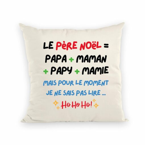 Coussin Le Pere Noel c’est papa maman papy mamie