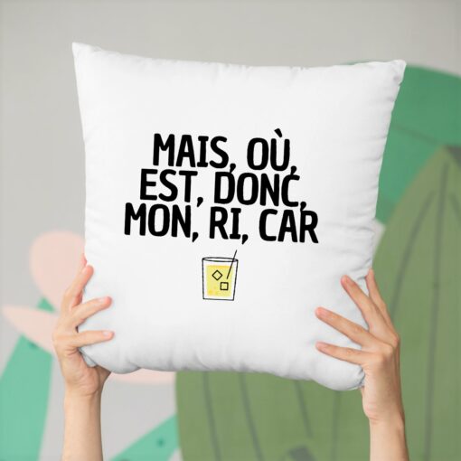 Coussin Mais, ou, est, donc, mon, ri, car