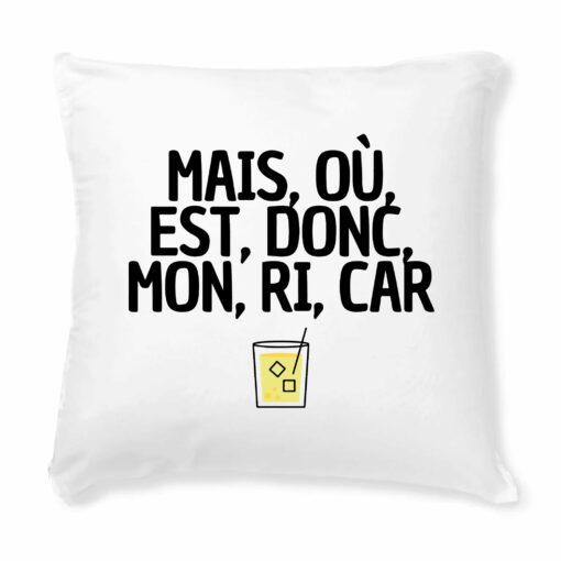 Coussin Mais, ou, est, donc, mon, ri, car