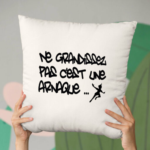 Coussin Ne grandissez pas c’est une arnaque