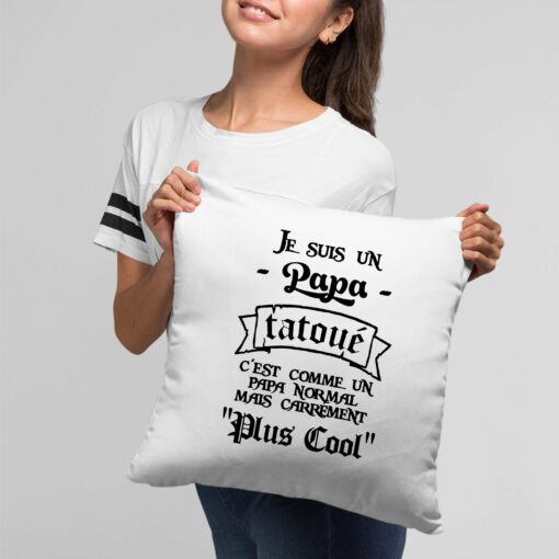 Coussin Papa tatoue