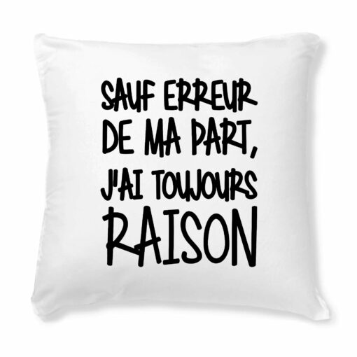 Coussin Sauf erreur j’ai raison