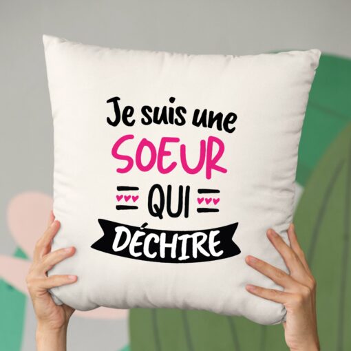 Coussin Soeur qui dechire