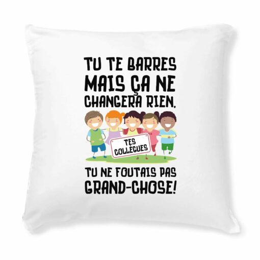 Coussin Tu te barres mais ca ne changera rien